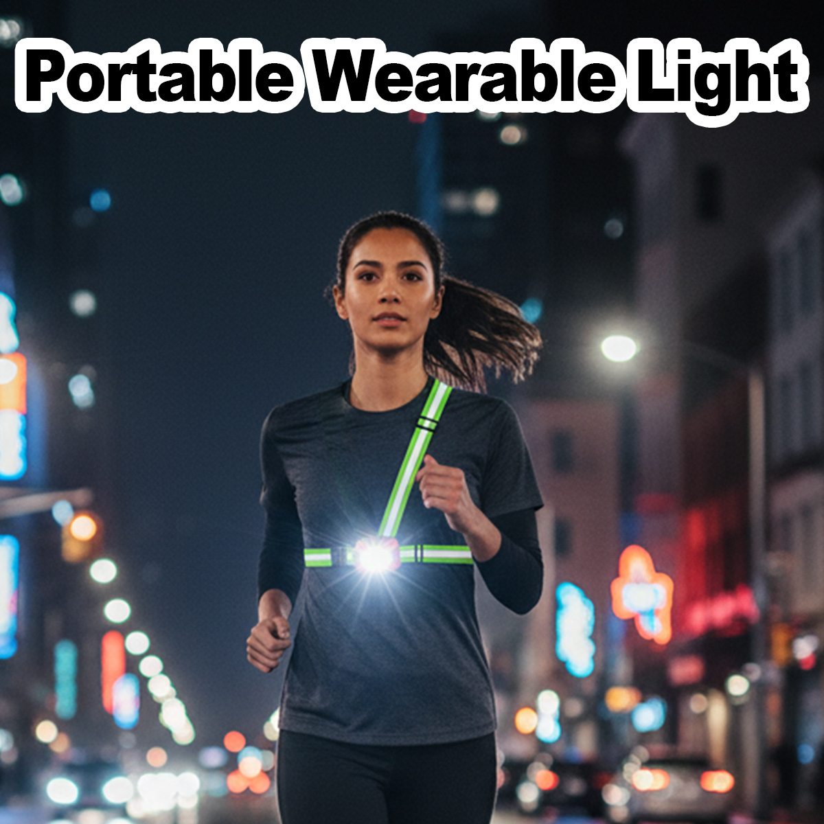 Reflective Running Gear Vest - Lanterna de Peito Recarregável USB à