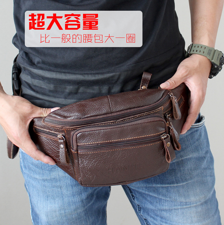 Running Gear Belt - Bolsa de cintura de couro genuíno