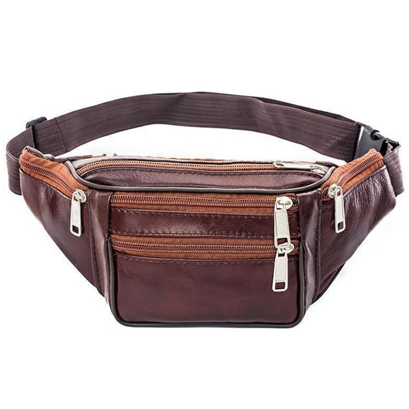 Running Gear Belt - Homens de couro cintura saco peito