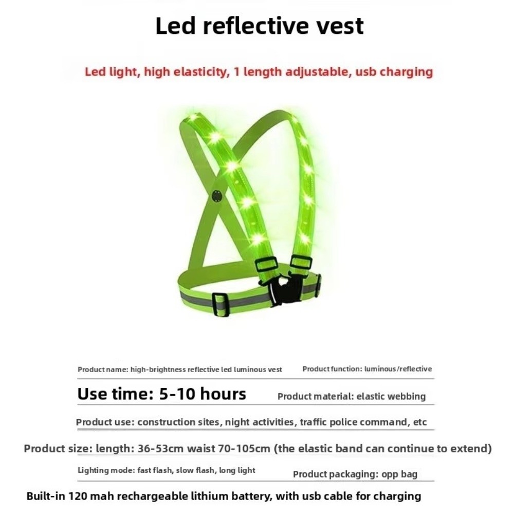 Novo Colete de Segurança LED d - Reflective Running Gear Vest avaliação e preço