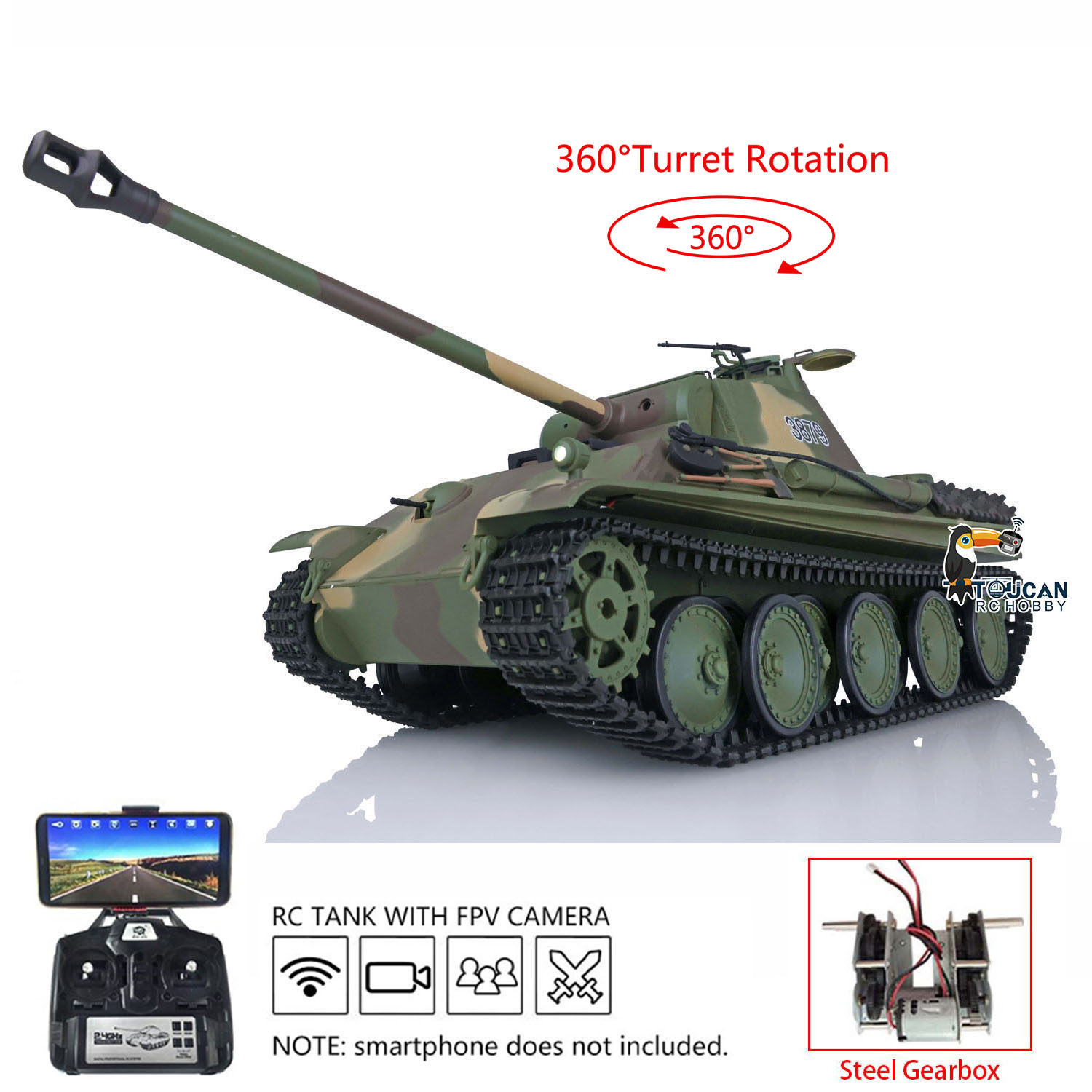 Tanque RC Heng Long 1/16 7.0 P - Running Gear Box avaliação e preço